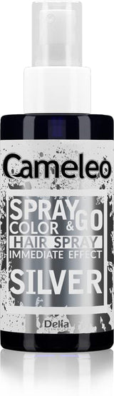 Cameleo - Spray & Go - spray do farbowania włosów - fioletowy - do włosów blond, platynowego blondu i siwych - po prostu spryskaj i gotowe - półtrwały - natychmiastowy efekt - karnawałowa farba do włosów - 150 ml Naty Shop srebrna farba do włosów 150 ml (1 opakowanie)