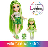 Rainbow High Littles Rainbow Fantasy Fairy and Pet - szmaragdowy, zielony - 14 cm przegubowa mała lalka fantasy smok z wymiennymi skrzydłami wróżki, słodki prezent dla dzieci w wieku 4 lat i starszych