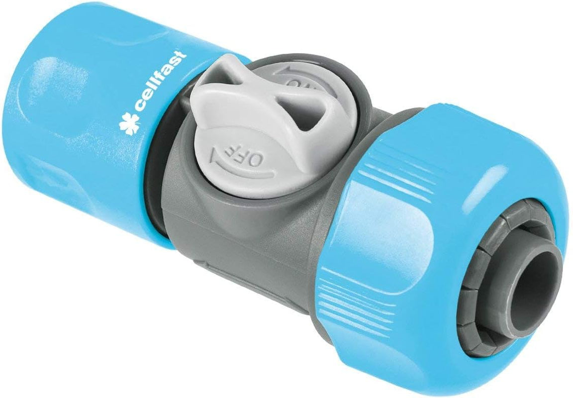 Szybkozłącze Cellfast z zaworem CellPRO 3/4", łatwe w regulacji, ergonomiczna konstrukcja, tworzywo PC/ABS, wysoka jakość, 52-331, niebieskie