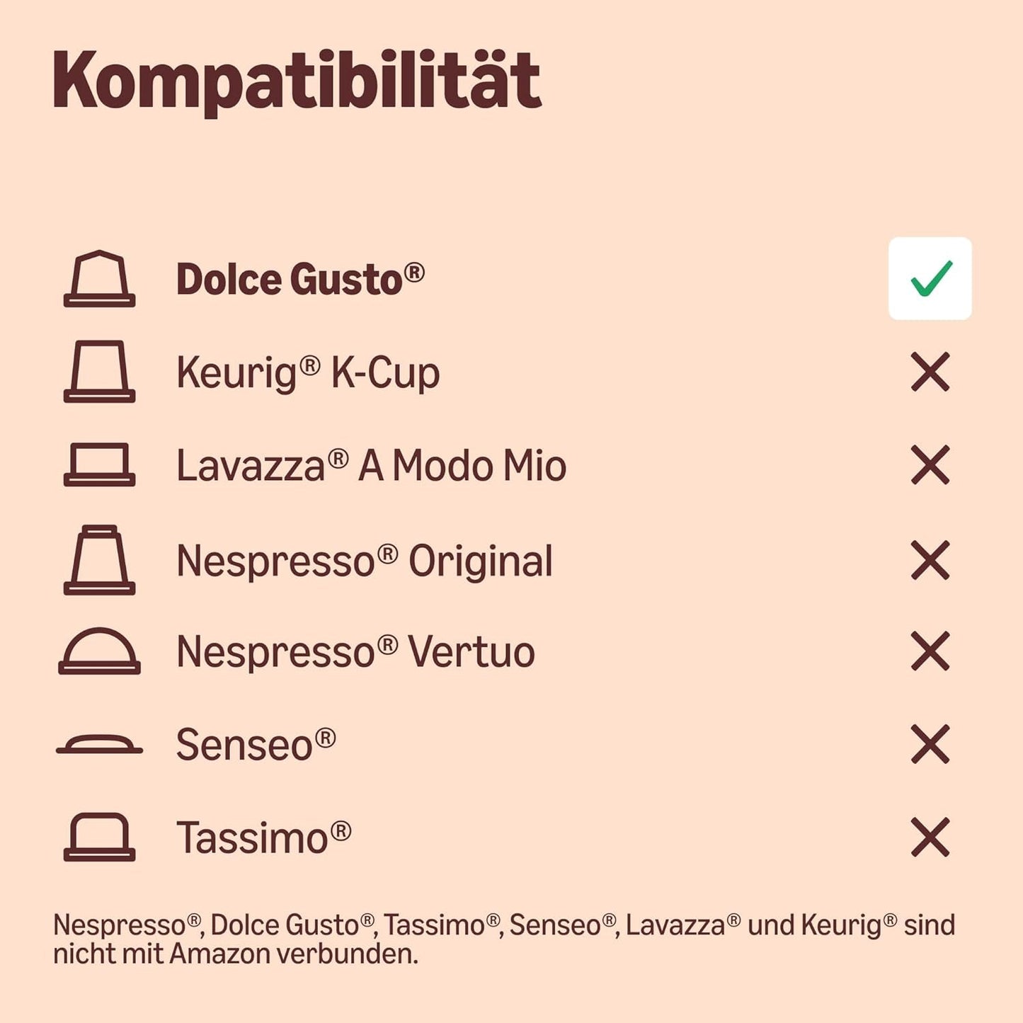 autorstwa Amazon Cafe au Lait Dolce Gusto kompatybilny Kaffeekapseln, 48 Kapseln (3 Packungen mit je 16 Stück)