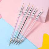 Zestaw 5 Stück Nail Art Pinsel Narzędzie do kropkowania Nailart Pinsel Nageldesign Dwustronny długopis do kropek Strass Profesjonalny akryl Feinmalerei Nail Art Design