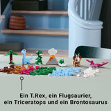 Zestaw LEGO Classic do budowania kreatywnych dinozaurów z modelami zwierząt i figurkami wykonanymi z klocków, pomysłowa zabawa, prezent dla chłopców i dziewcząt w wieku 5 lat, w tym T.Rex i Triceratops 11041 Zestawy do budowania Besuche den LEGO-Store