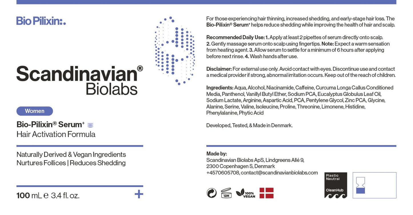 Program na porost włosów skandynawskiego Biolabs dla kobiet z klinicznie potwierdzonymi wynikami w 45 dni | Leczenie wypadania włosów (Bio-Pilixin) Naty Shop Pielęgnacja włosów