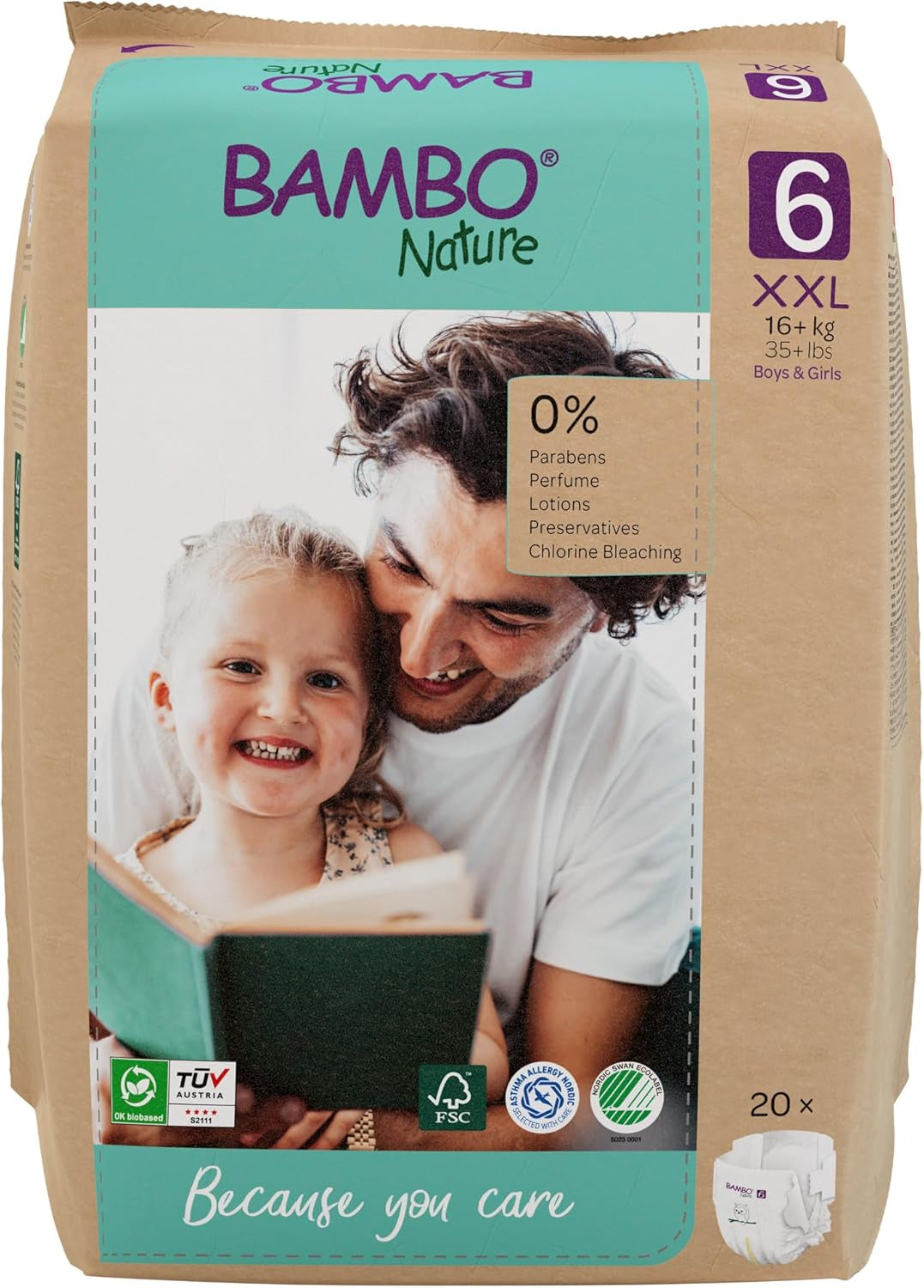 Pieluszki dziecięce Bambo Nature, rozmiar 1 (2-4 kg), 132 sztuki w pudełku miesięcznym | Pieluszki Premium ze zwiększoną ochroną przed wyciekami | Najwyższy komfort i swoboda dla noworodków | Pieluszki testowane dermatologicznie