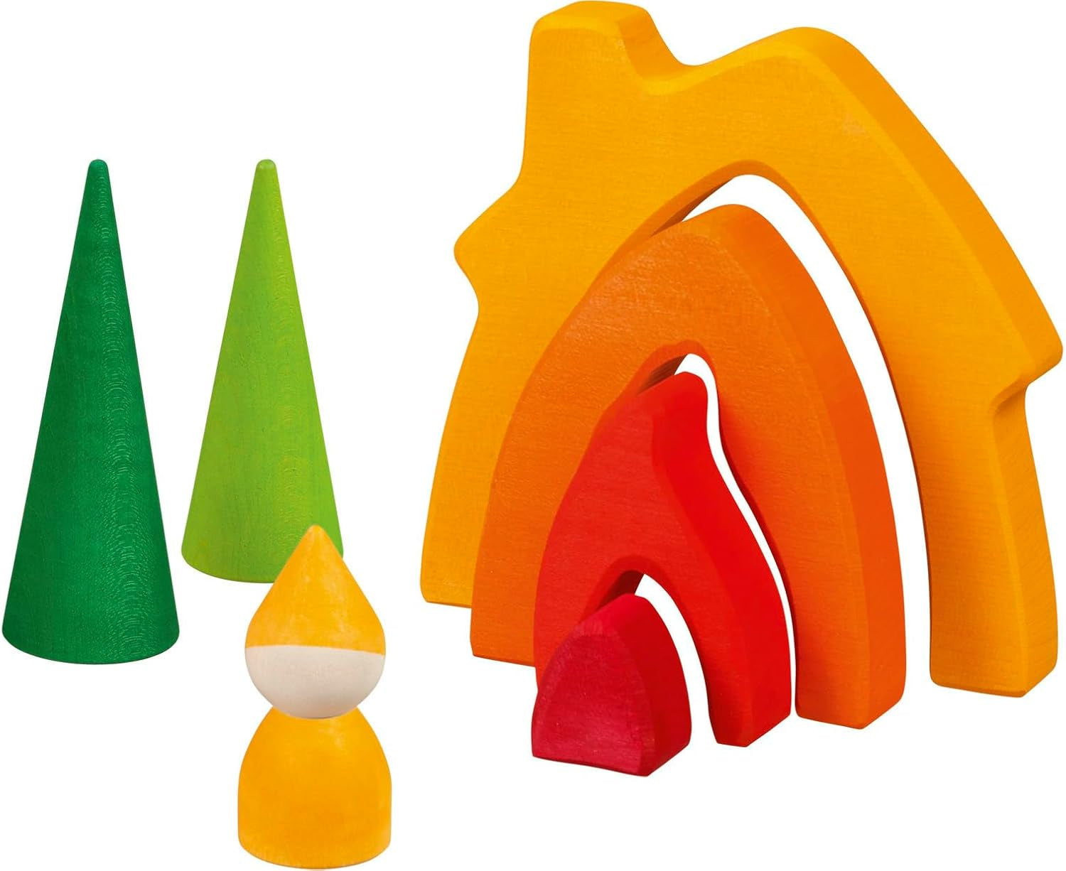 Goki 58427 - Domek karłowaty - Goki Evolution - Wykonany z wysokiej jakości drewna klonowego - 7 części - Kolorowe farby na bazie wody - Made in Europe Dollhouses Naty Shop Domyślny tytuł