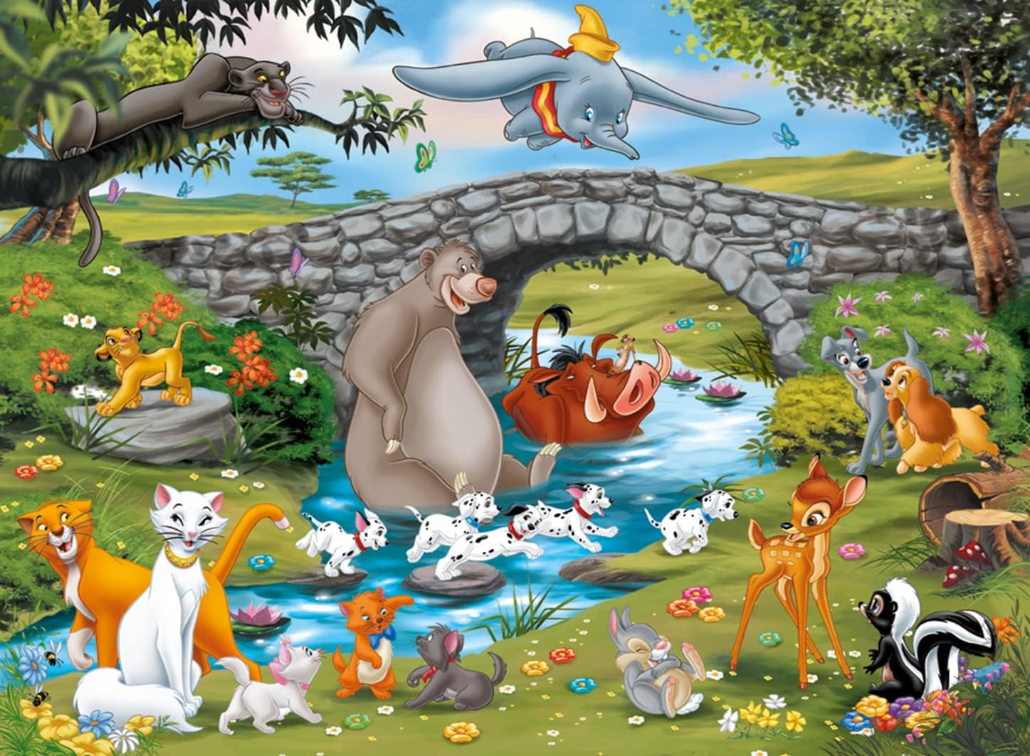 Puzzle dla dzieci Ravensburger - 10947 Animal Friends Family - Puzzle Disneya dla dzieci powyżej 6 roku życia, zawierające 100 elementów w formacie XXL Puzzle Naty Shop