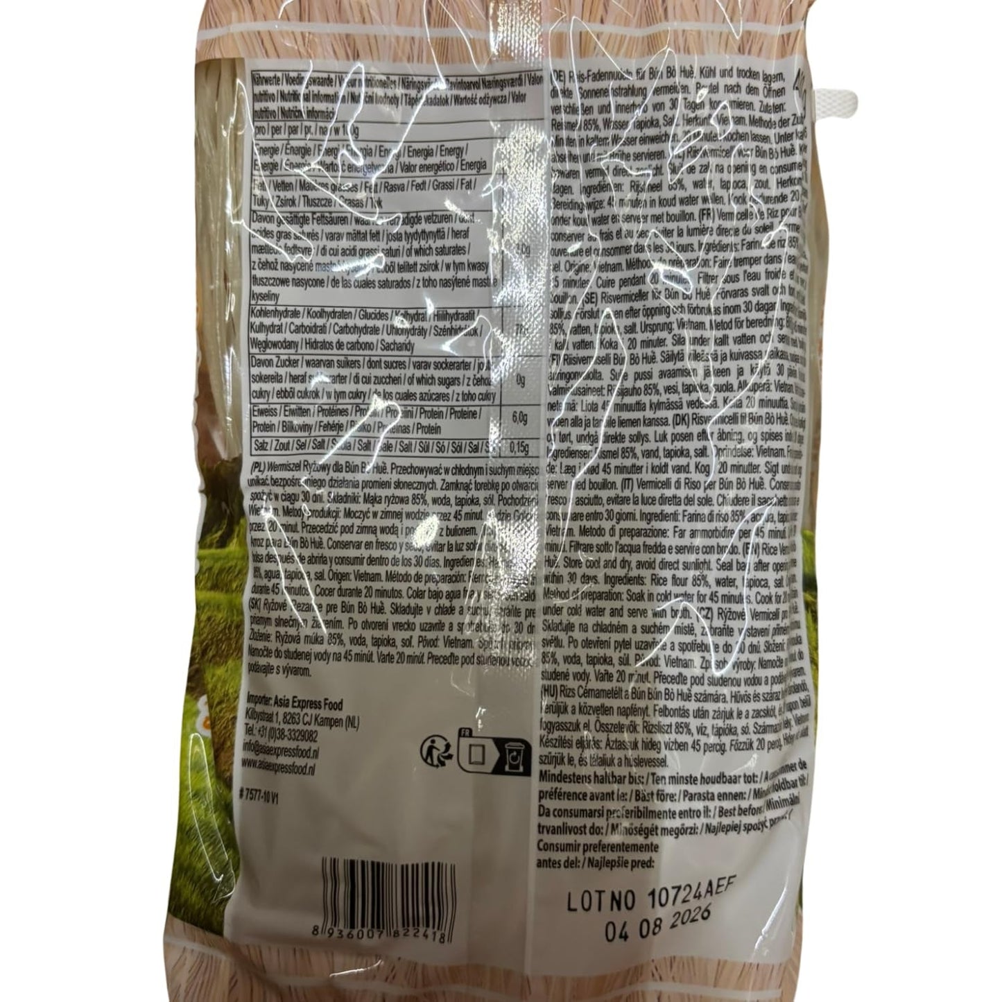 BAMBUSOWE DRZEWO - Makaron Ryżowy Bun Bo Hue - (1 X 400 G)