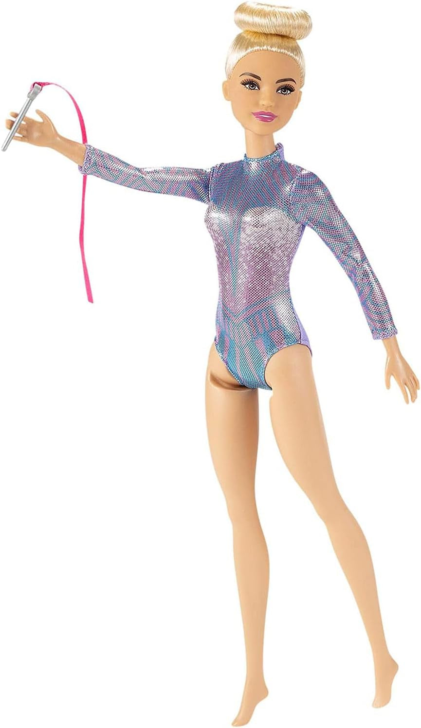 Barbie Możesz Być Kimkolwiek Seria Blond Włosy Akcesoria do Gimnastyki Rytmicznej W zestawie Lalka Prezent Dla Dzieci Wiek 3+ GTN65