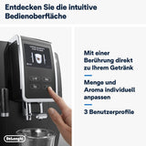 De'Longhi Dinamica Plus ECAM 370.70.B W pełni automatyczny ekspres do kawy z systemem LatteCrema Milk, Cappuccino i espresso, kolorowy ekran dotykowy TFT 3,5 cala i sterowanie za pomocą aplikacji, funkcja kawy, czarny