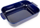 Peugeot Appolia Rechteckige Auflaufform Mit Griffen, Keramik, Schiefer / Grau, 8,3X40,5X27,2 Cm, Fassungsvermögen: Ca. 4 L, 60022 Formy i blachy do pieczenia Naty Shop Blau