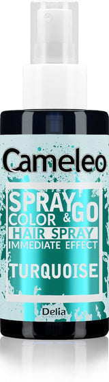 Cameleo - Spray & Go - spray do farbowania włosów - fioletowy - do włosów blond, platynowego blondu i siwych - po prostu spryskaj i gotowe - półtrwały - natychmiastowy efekt - karnawałowa farba do włosów w sprayu - 150 ml Naty Shop Turquoise Hair Dye 150 G (1 opakowanie)