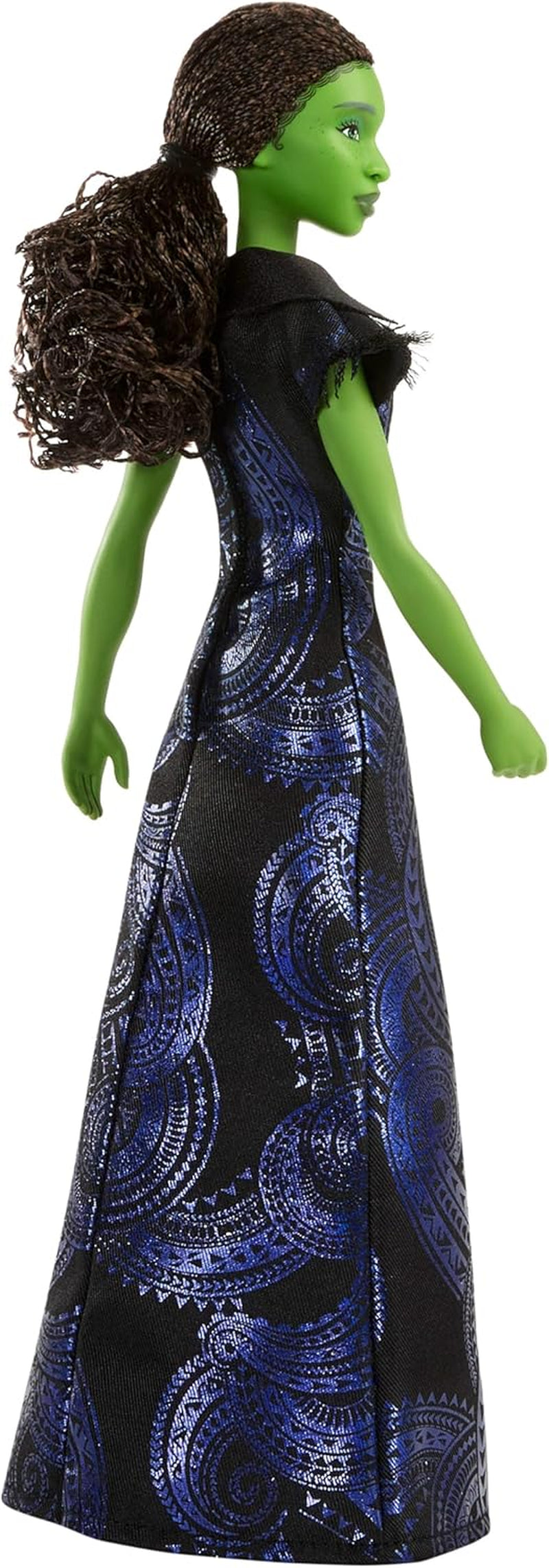 Mattel Wicked: śpiewająca lalka Elphaba Fashion firmy Universal Pictures z odpinanym strojem inspirowanym filmem śpiewa „na dobre” po angielsku, JFM09