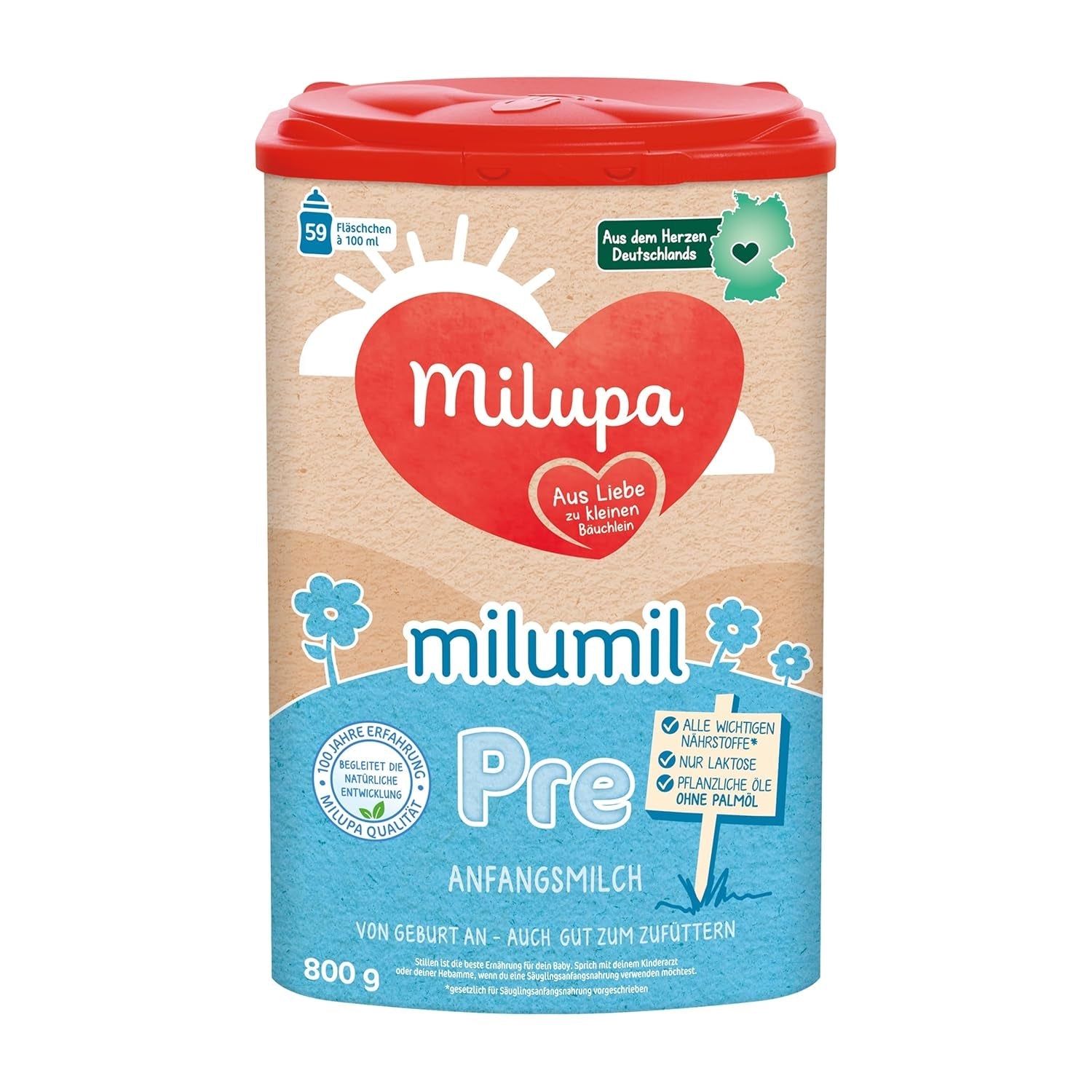 Milumil Milupa Mleko w proszku dla niemowląt, pierwsze mleko od urodzenia, 800 g