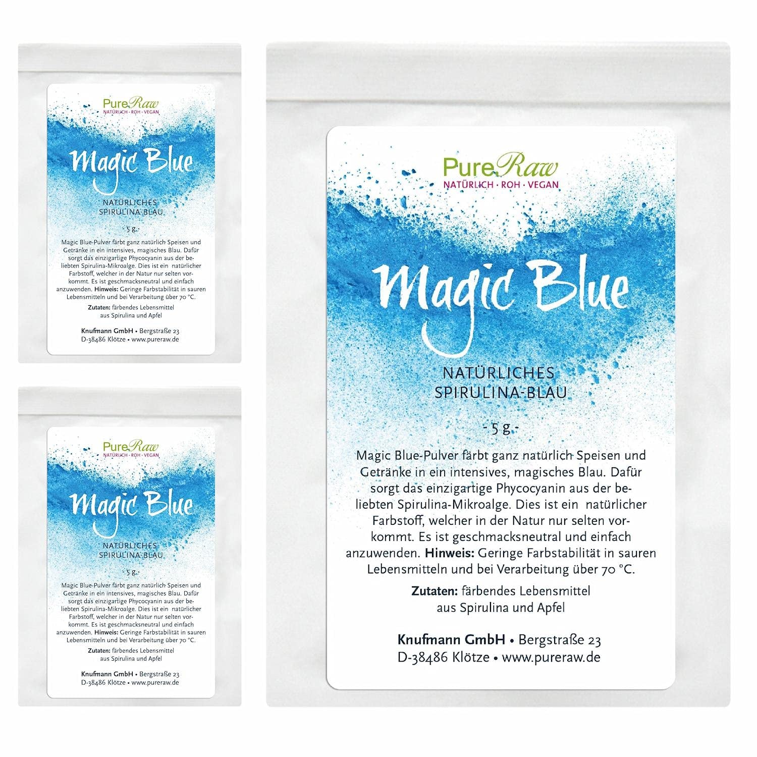 Magic Blue Spirulina Naturalny barwnik spożywczy w proszku Niebieski (surowy wegański) Ciemnoniebieski do jasnego pastelowego błękitu - Fikocyjanina Algi w proszku Barwnik spożywczy - Naturalny barwnik spożywczy | Czyste 5G