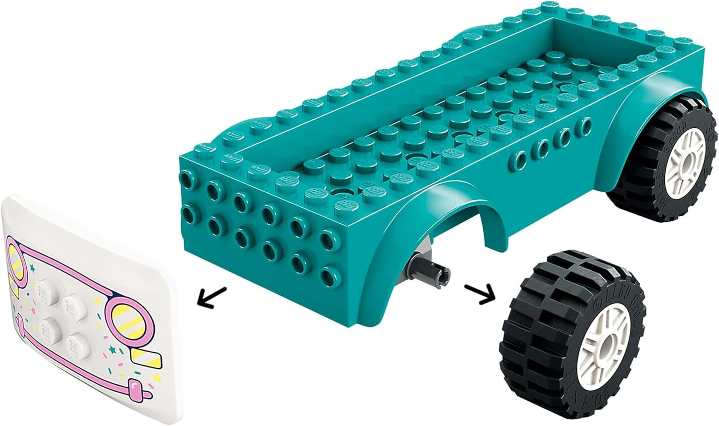 LEGO Friends Ciężarówka z lodami w Heartlake Zestaw do zabawy w udawanie 2 figurki i króliczek Zestaw do budowania 4-letnie dziewczynki Postać z minifigurką Zabawka do budowania 42644 Zestawy do budowania Besuche den LEGO-Store