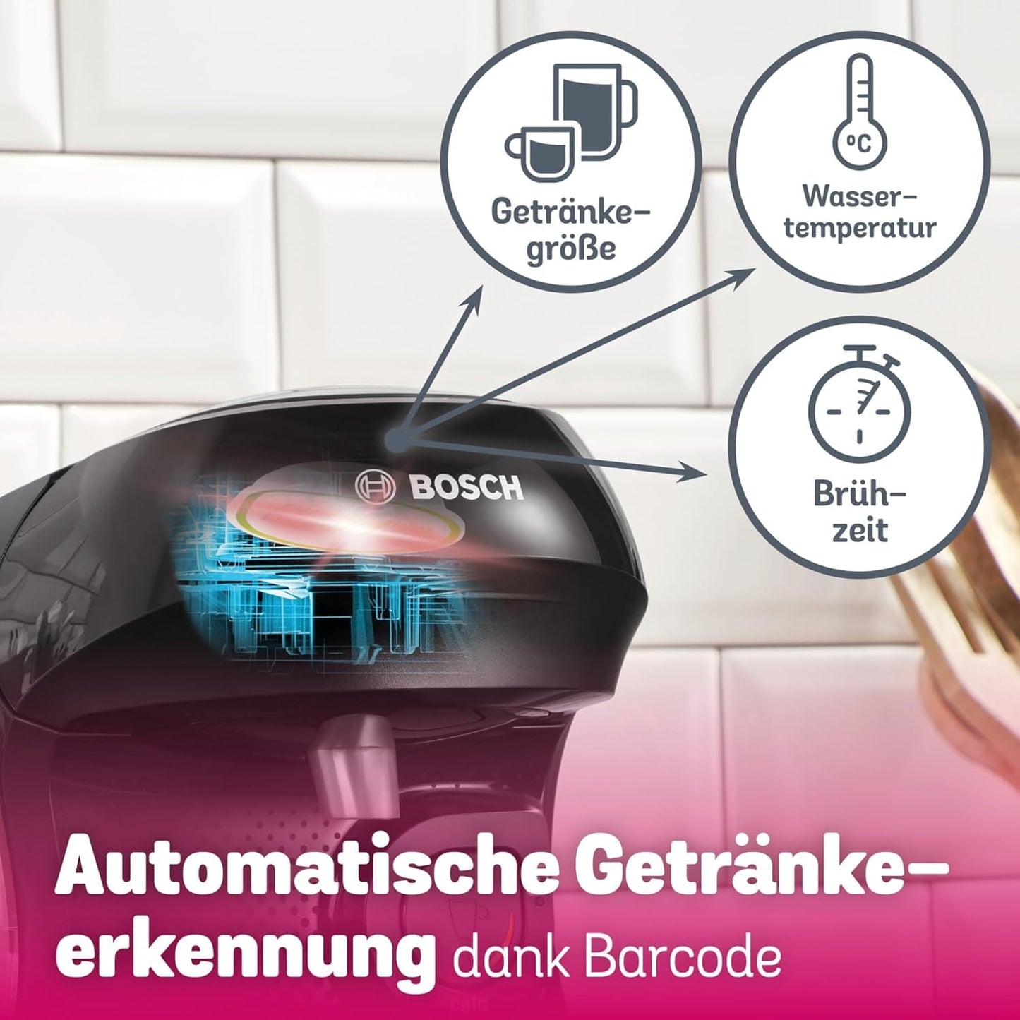 Bosch Tassimo Happy Friendly TAS102E Ekspres do espresso w kapsułkach, ponad 70 napojów, odpowiedni do wszystkich filiżanek, Auto-Stop, zrównoważony, idealne dozowanie, oszczędzający miejsce, 1400 W, czarny