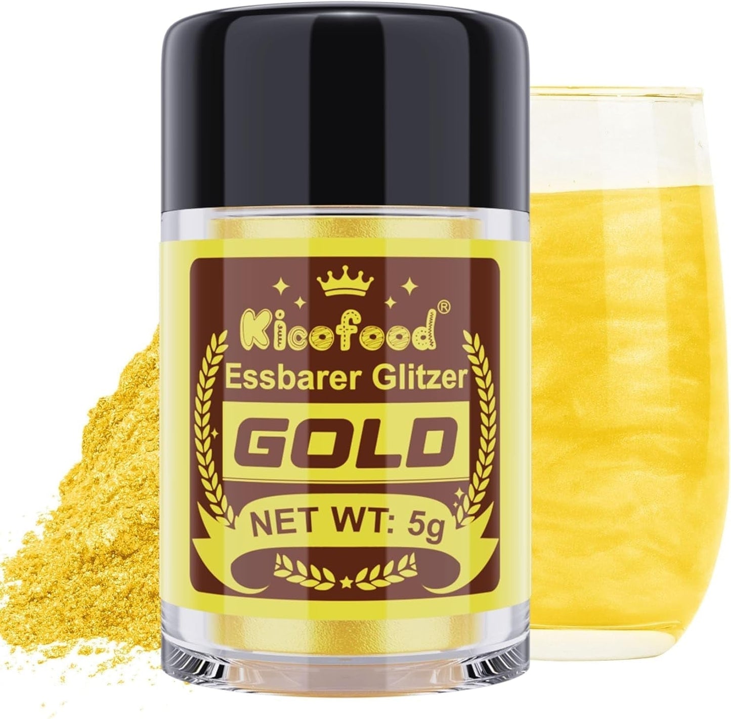 Kicofood, brokat jadalny, 5 gramów, różne kolory Brokat Naty Shop Audiou
