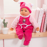 Funktionspuppe Hello Baby mit Geräuschen, bewegt den Mund, interaktive Puppe, Babypuppe, mit Zubehör, 46cm, różowy
