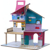 Drewniany domek dla lalek Olivia's Little World 360 dla dzieci, lalki 3,5 cala i 12 akcesoriów, wielokolorowy TD-13260C