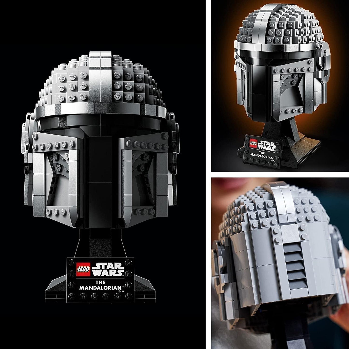 LEGO Star Wars Model hełmu Mandalorianina, kolekcja dekoracji pokoju i wspaniały prezent dla dorosłych, zestaw, mężczyźni, kobiety, matka, ojciec, pomysł na prezent z kolekcji 75328 Zestawy do budowania Besuche den LEGO-Store