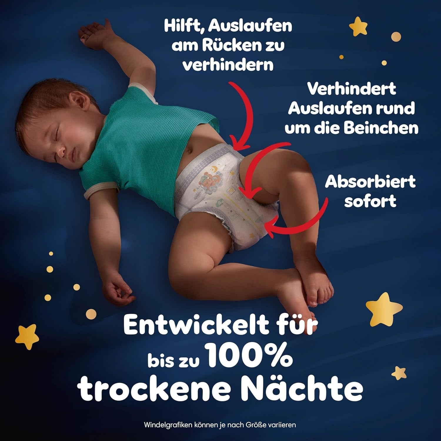 Pampers Night Pants rozmiar 6, 138 sztuk, 13kg-19kg, zapewniają dodatkową ochronę przez całą noc.