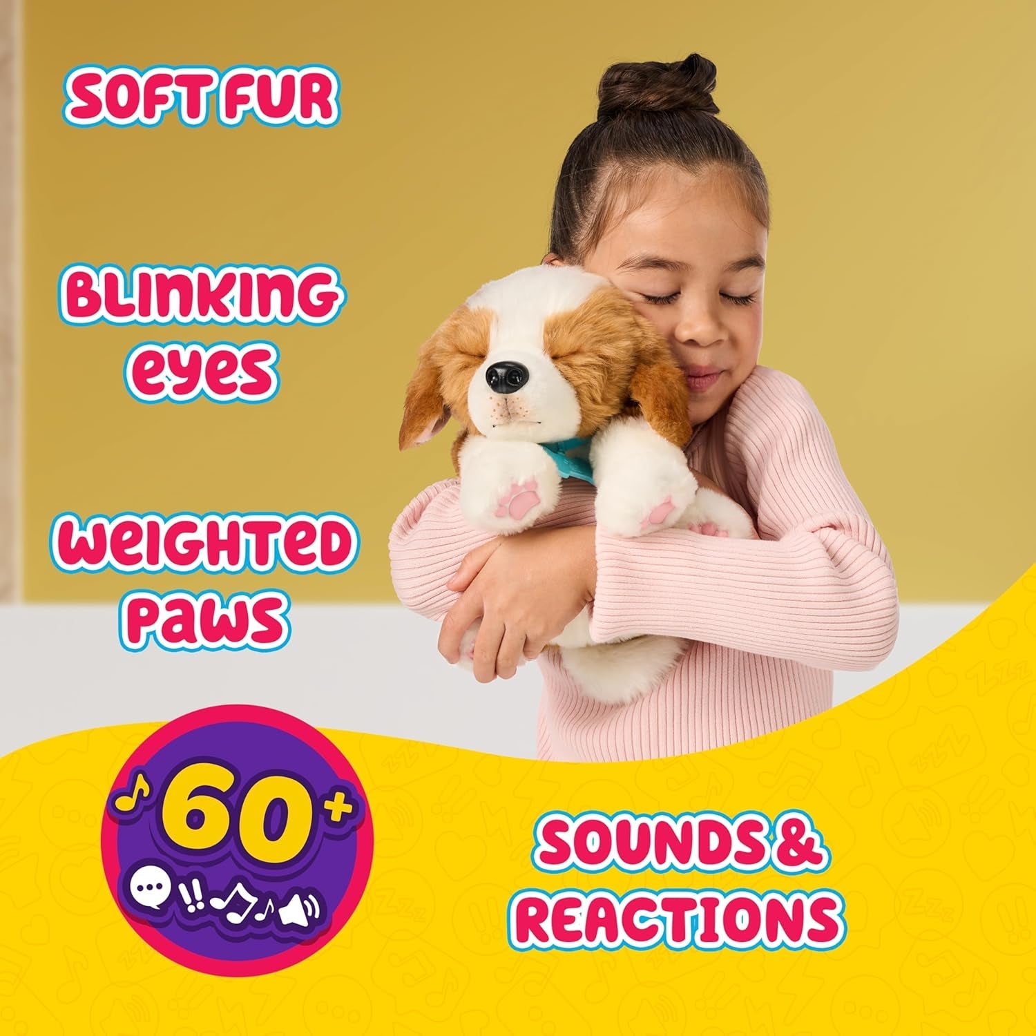 Little Live Pets Mój naprawdę prawdziwy szczeniak – naszywki; Interaktywny szczeniak; ponad 60 dźwięków/reakcji; realistyczny wygląd; 1 z 72 wariantów; zestaw do zabawy z torbą; baterie w zestawie; wiek 5+