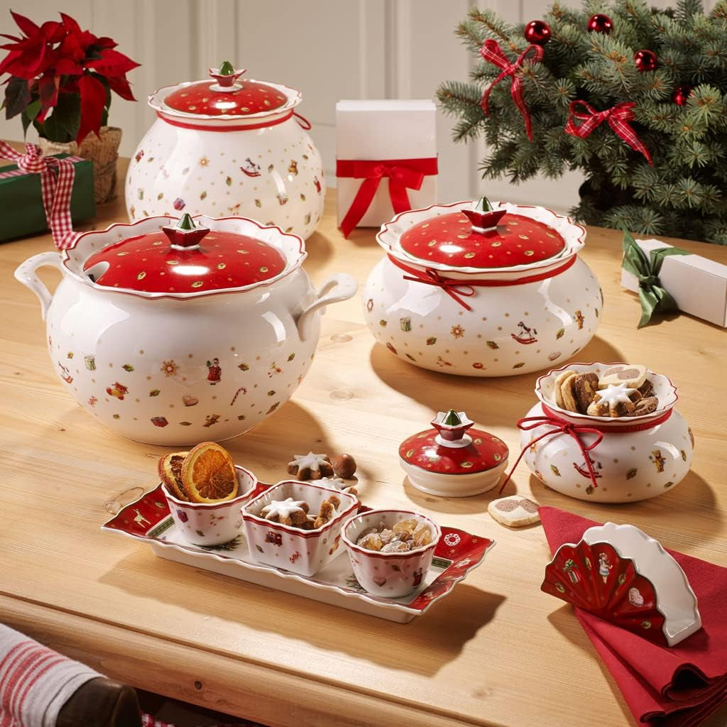 Terrina Delight firmy Villeroy & Boch, 3 litry, porcelana premium, biało-czerwona