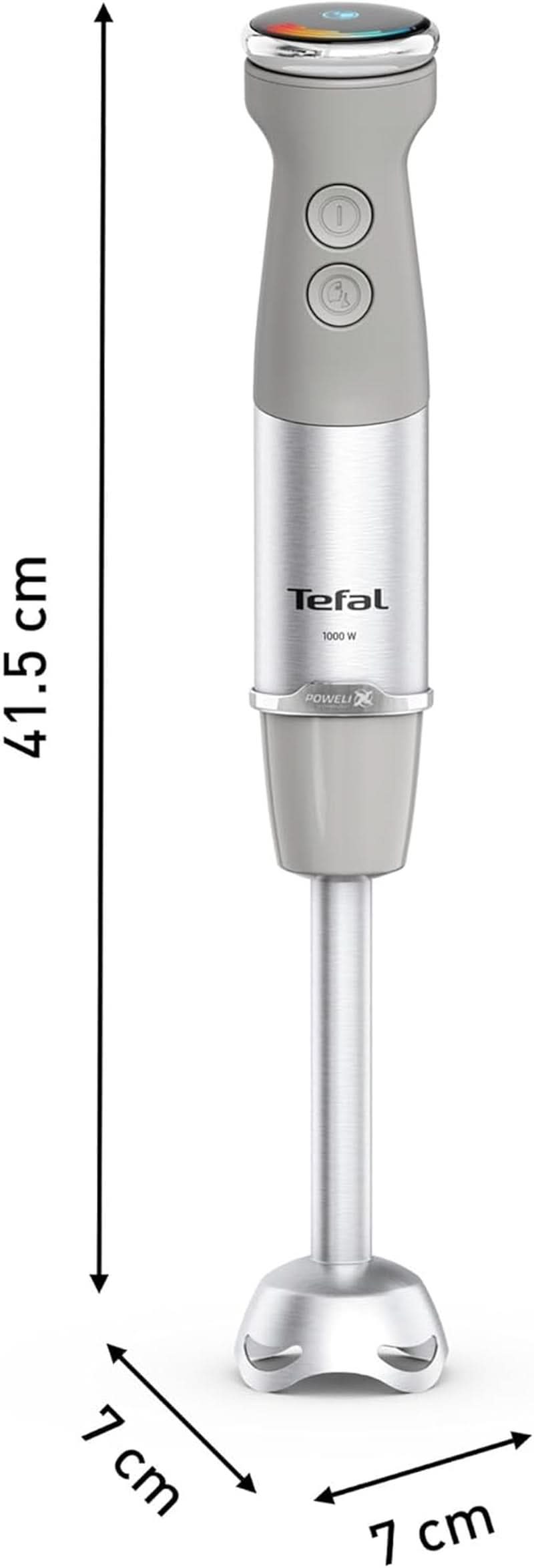 Tefal Quickchef+ 3-w-1 XL Stabmixer/Zerkleinerer/Schneebesen, 1000 W, Intuicyjny Geschwindigkeitsregelung, Turbo-Taste, Powelix-Messer-Technologie, Edelstahl, Grau, HB67MB30 Kitchen Naty Shop