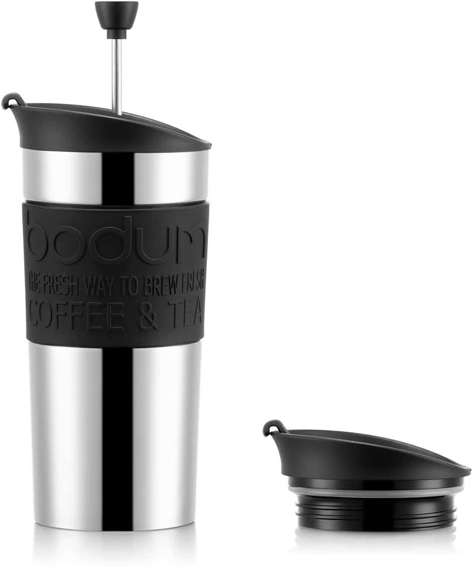 Bodum K11067-01 Prasa podróżna Czarny ekspres do kawy ze stali nierdzewnej z wymienną pokrywką 350ml