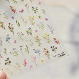 JMEOWIO 3D Nagelsticker Blumen Nail Art Naklejka Selbstklebend Nagelaufkleber 5D Stereoskopisch Frühling Sommer Blumen Dekoration Nageldesign Zubehör 1 Blatt