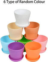 Duże plastikowe doniczki ze spodkami o średnicy 20 cm, białe samonawadniające się doniczki ze spodkami, plastikowe doniczki do sadzonek, pogrubione doniczki do sadzenia wewnątrz i na zewnątrz (6 sztuk)