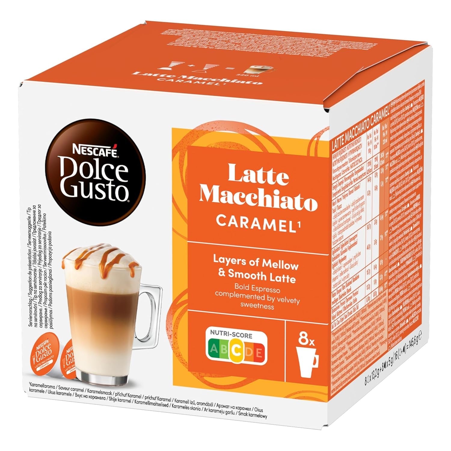 NESCAFÉ DOLCE GUSTO Latte Macchiato Caramel Kaffeekapseln 3-pak (3 x 16 Kapseln)