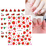 JMEOWIO Süße Nagelsticker Für Kinder 14 Blatt Nail Art Naklejka Selbstklebend Nagelaufkleber Regenbogen Blumen Frucht Dekoration Nageldesign Zubehör