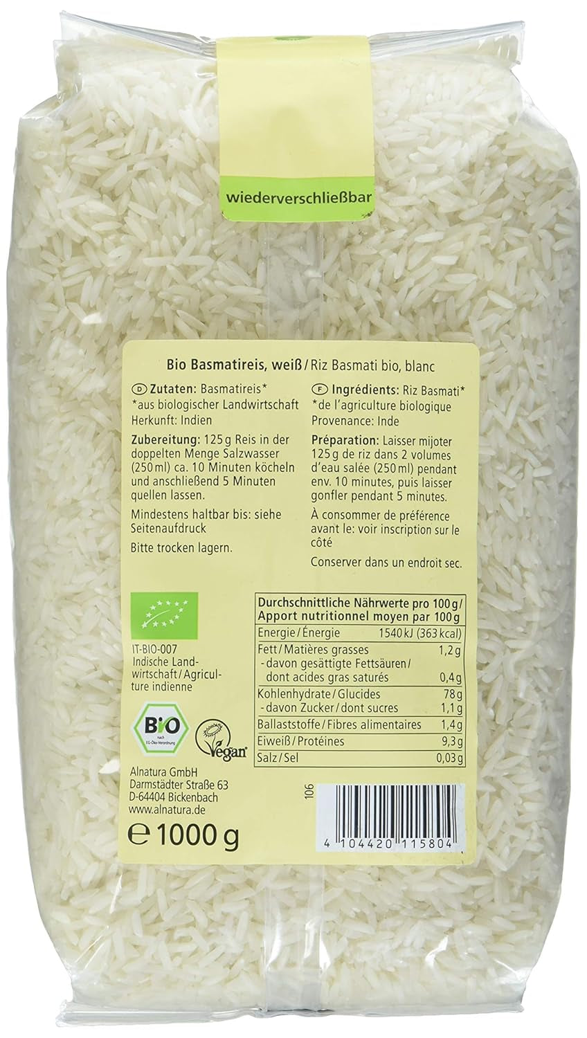 Organiczny himalajski biały ryż basmati, 1 kg