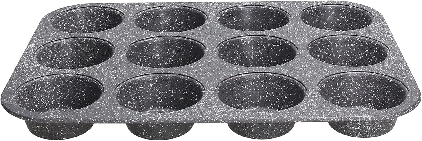 Pure Roq Muffinform Für 12 Muffins, Aluminium, Schwarz Formy i blachy do pieczenia Naty Shop Muffin-Blech