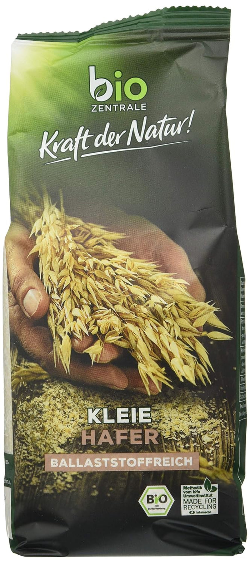 Biocentralne organiczne otręby owsiane 1 kg | Korzystny pakiet | Źródło białka o wysokiej zawartości błonnika | Naturalnie wegańskie | Z rolnictwa UE | Niska zawartość cukru