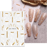 JMEOWIO Nagelsticker Blumen Glitzer 9 Blatt Nail Art Naklejka Selbstklebend Nagelaufkleber Frühling Sommer Blumen Dekoration Nageldesign Zubehör