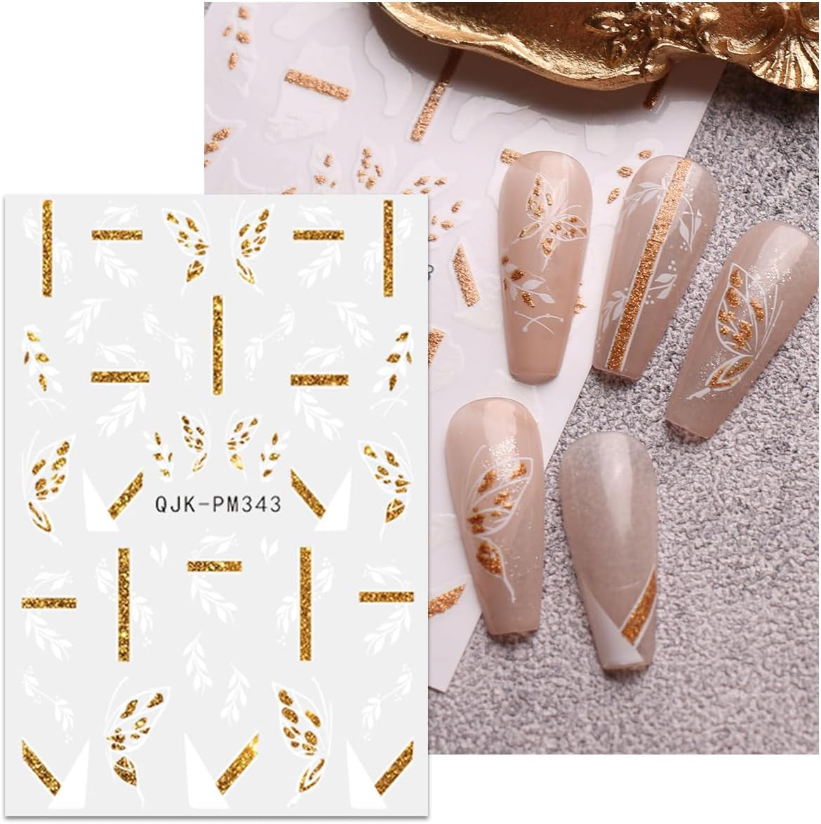 JMEOWIO Nagelsticker Blumen Glitzer 9 Blatt Nail Art Naklejka Selbstklebend Nagelaufkleber Frühling Sommer Blumen Dekoration Nageldesign Zubehör