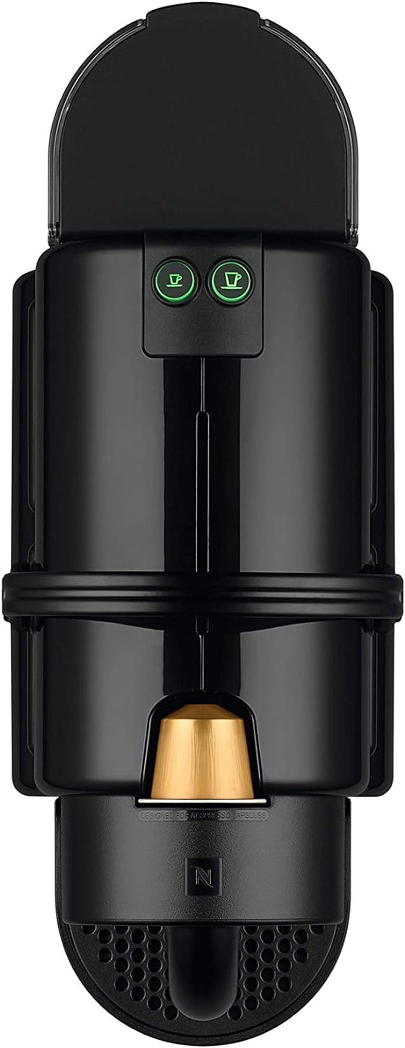 Ekspres na kapsułki Nespresso De'Longhi EN 80.B Inissia, pompa wysokociśnieniowa i funkcja oszczędzania energii, automatyczne wyłączanie po 9 minutach, pojemność filiżanki na espresso i płuco, zbiornik na wodę 0,7 l, kolor czarny