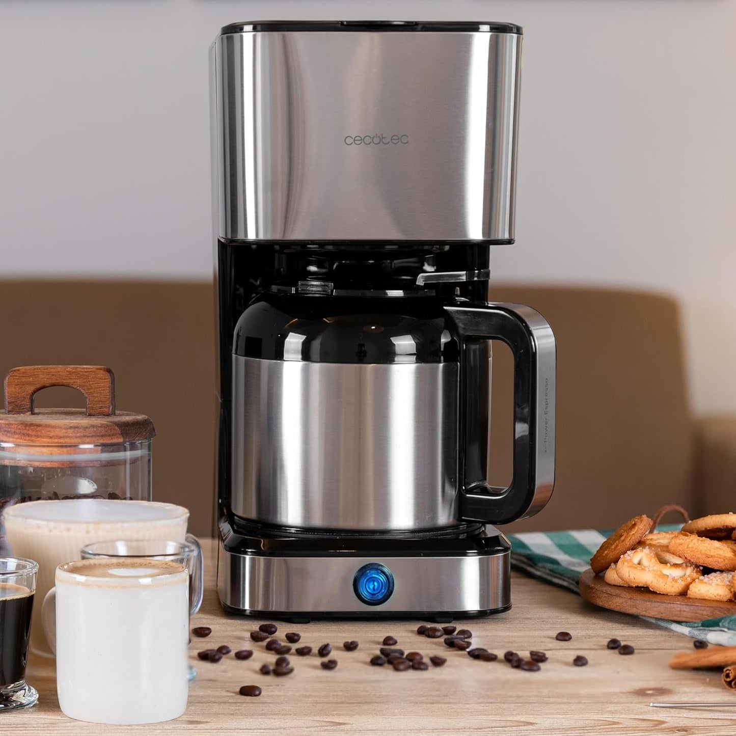 Ekspres kroplowy Cecotec Coffee 66 Drop & Thermo, 950 W, 1,2 L, 10 filiżanek, technologia ExtremeAroma, funkcja zapobiegająca kapaniu, wskaźnik poziomu wody, filtr główny wielokrotnego użytku, zabezpieczenie przed przegrzaniem