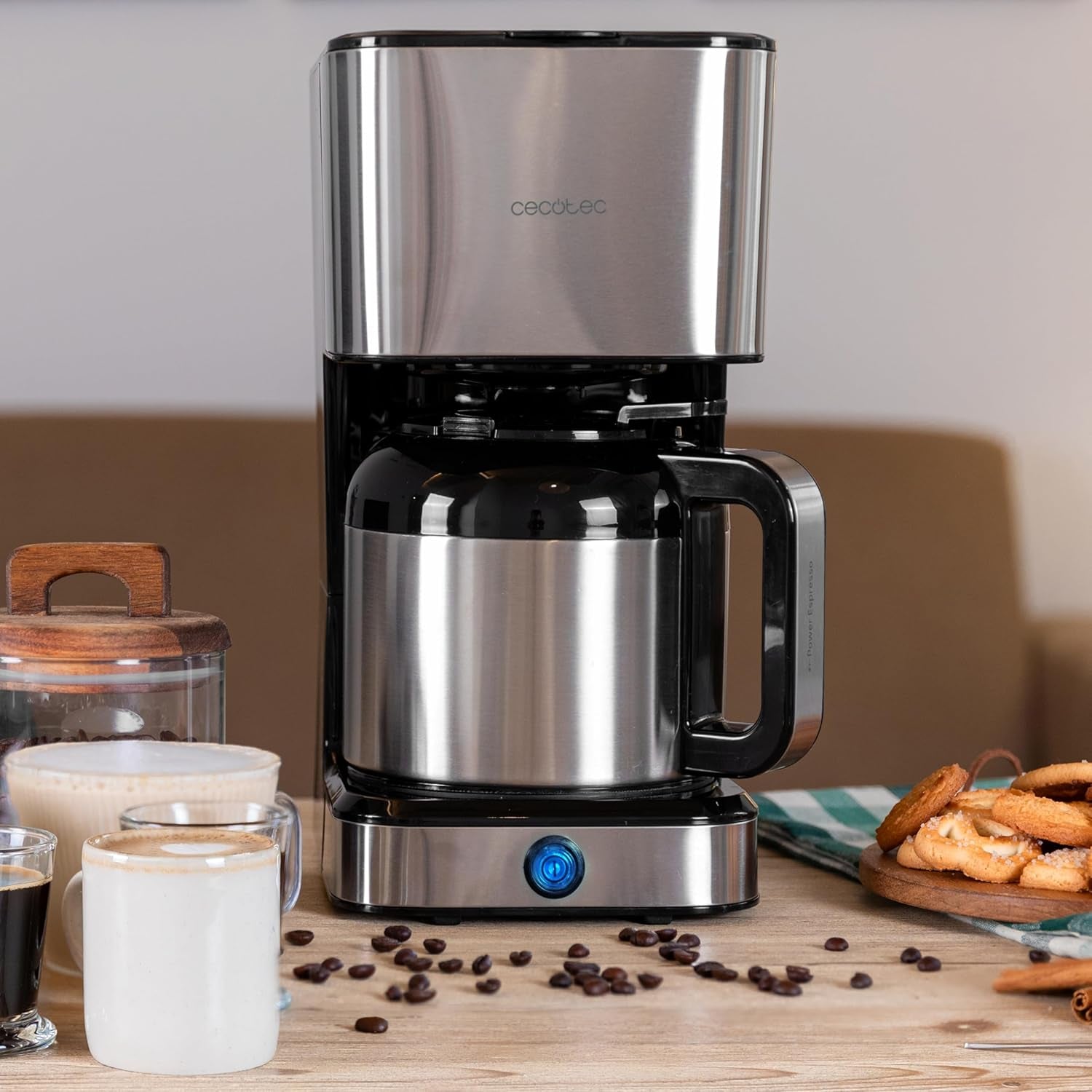 Ekspres kroplowy Cecotec Coffee 66 Drop & Thermo, 950 W, 1,2 L, 10 filiżanek, technologia ExtremeAroma, funkcja zapobiegająca kapaniu, wskaźnik poziomu wody, filtr główny wielokrotnego użytku, zabezpieczenie przed przegrzaniem