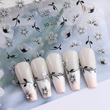 JMEOWIO 6 Blatt 3D Nagelsticker Blumen Nail Art Naklejka Selbstklebend Nagelaufkleber 5D Stereoskopisch Frühling Sommer Blumen Dekoration Nageldesign Zubehör