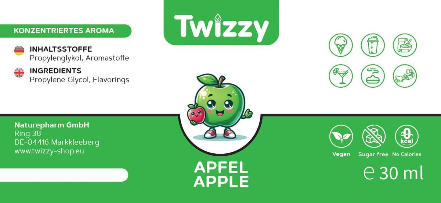 Twizzy, Skoncentrowany aromat jabłkowy, 30 ml Aromas Naty Shop