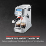 CASO EspressoGourmet Crema - Ekspres z kolbą ze spieniaczem do mleka, espresso, cappuccino, kolba ze stali nierdzewnej, pompa ULKA 20 bar, ekspres do kawy, kawa mielona, ​​kapsułki ESE
