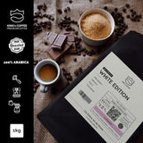 KING'S COFFEE - WHITE EDITION - lekka mieszanka 100% Arabiki z Etiopii, Meksyku, Peru i Tanzanii - palenie małych partii we Włoszech - całe ziarna espresso do ekspresów kolbowych - 1 kg