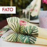 Fato - Serwetki papierowe suche, airlaid, efekt tekstylny, opakowanie 50 serwetek, 40X40 złożone w formacie 4, Tropicana Decor