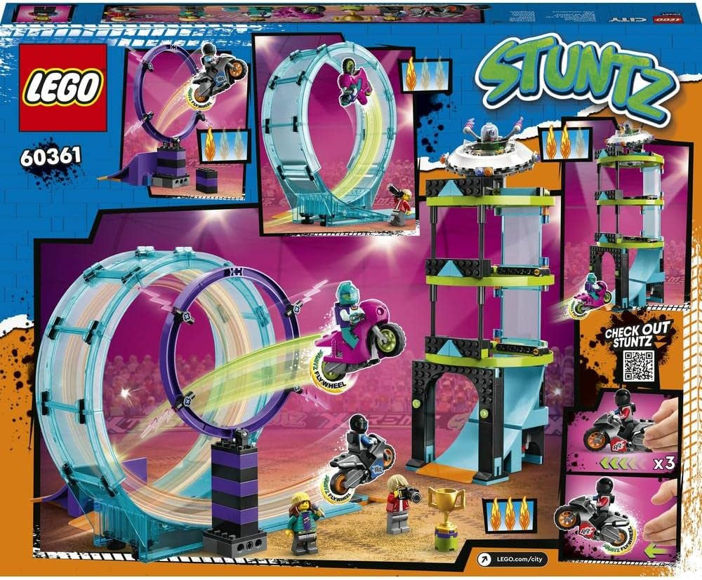 LEGO 60361 City Stuntz Ultimate Stunt Rider Challenge, akrobacje 3 w 1 dla 1 lub 2 graczy, z 2 motocyklami na kółkach dla dzieci, zestawy do budowania 2023 w sklepie LEGO