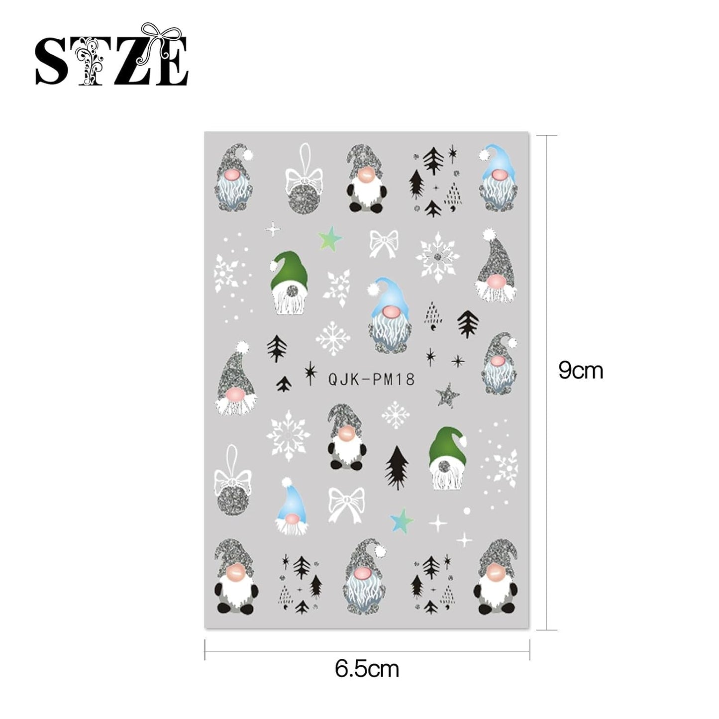 JMEOWIO Nagelsticker Glitzer Weihnachten 10 Blatt Nail Art Naklejka Selbstklebend Nagelaufkleber Schneeflocken Zimowa dekoracja Nageldesign Zubehör