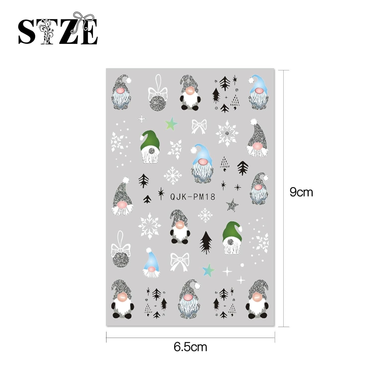 JMEOWIO Nagelsticker Glitzer Weihnachten 10 Blatt Nail Art Naklejka Selbstklebend Nagelaufkleber Schneeflocken Zimowa dekoracja Nageldesign Zubehör