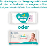 Chusteczki dla niemowląt Pampers Sensitive, 15 opakowań po 80 chusteczek, 1200 chusteczek dla niemowląt, delikatne oczyszczanie i ochrona skóry 2 w 1